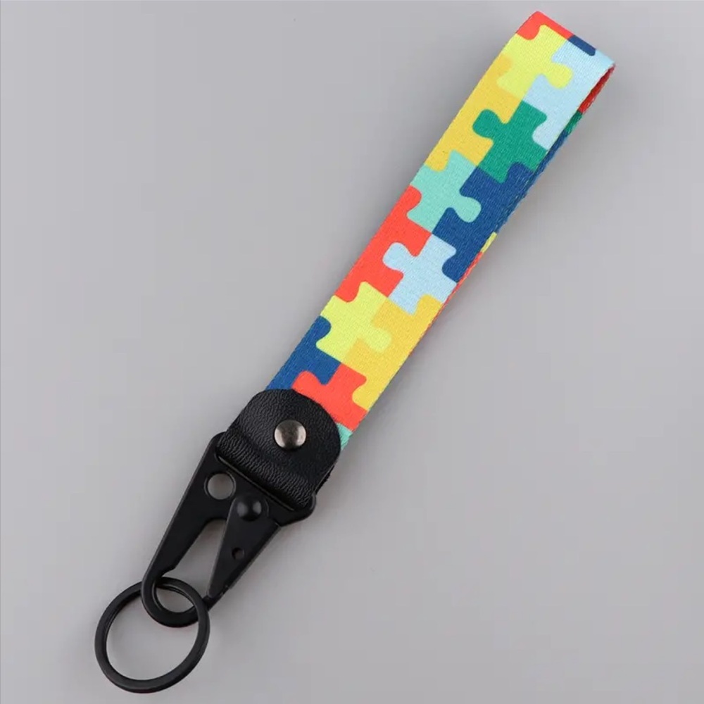 NEW| Autism Multicolor Puzzle 20mm Wrist Lanyard